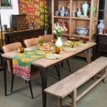 6 - 8 Seater Dining Table With Metal Legs