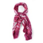 Hand Painted Fuchsia Pink Cotton/Silk Abstract Design Shawl - Sarong