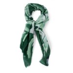 Hand Painted Floral Shawl - Sarong Green/ White field - Image 2