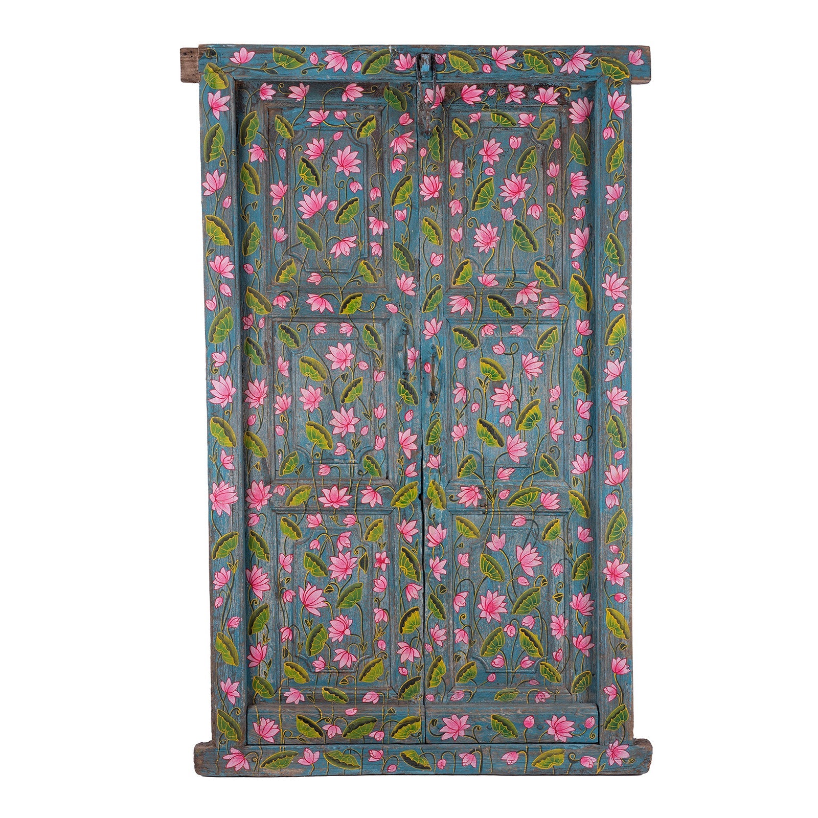 Painted Lotus Door & Frame - Image 1