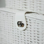 3 White Wicker Storage Baskets Woven Hamper Storage Boxes - Image 7