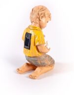 Solar Boy and Duck Garden Ornament with LED Flashlight 25cm - Image 3