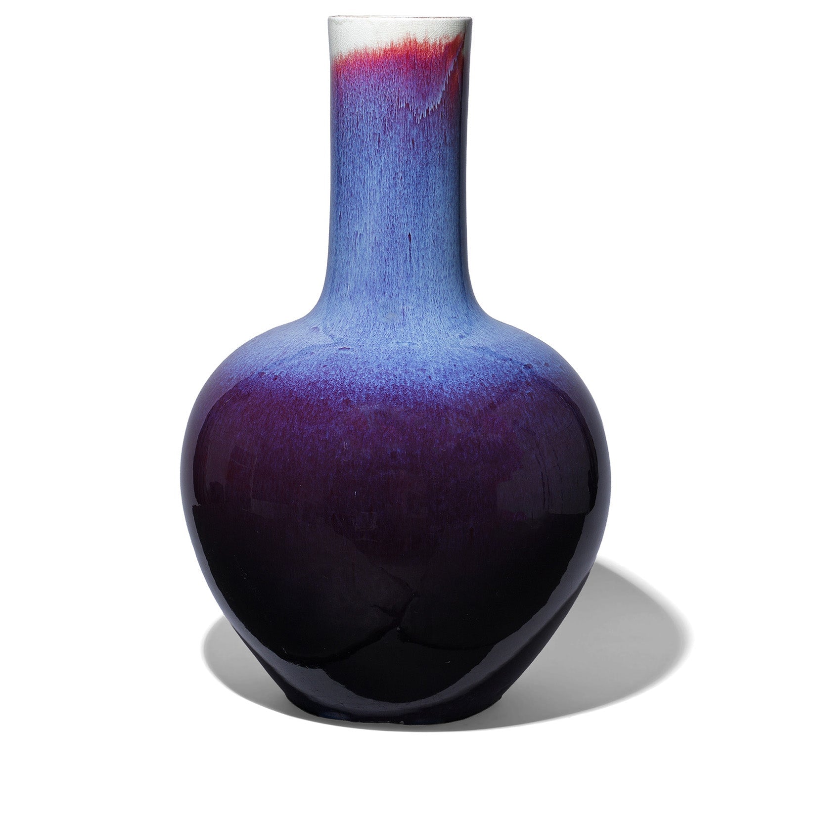 Large Purple Yaobian Bottle Vase - Image 1