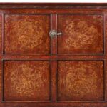 Red & Gold Painted Altar Cabinet From Central Tibet - 19th Century - Image 4