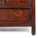 Red & Gold Painted Altar Cabinet From Central Tibet - 19th Century - Image 8