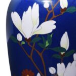 Japanese Cloisonne Vase - Deep Blue - Meiji Period - Image 3
