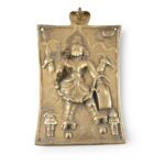 Bronze Votive Panel of Virabhadra From Deccan - 18th Century