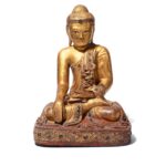 Sitting Gilt Teak Mandalay Buddha - Ca 1910 - Image 4