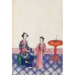 Chinese Watercolour Painting - A Domestic Scene on Pith Paper - 19th Century - Image 2