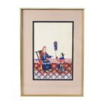 Chinese Watercolour Painting - An Official Scene on Pith Paper - 19th Century