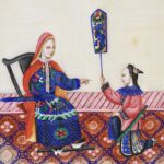 Chinese Watercolour Painting - An Official Scene on Pith Paper - 19th Century - Image 4