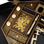 Canton Export Black Lacquer Work Box On Stand - 19th Century - Image 16