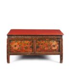 Painted Floral Choksar Prayer Table from Tibet - 19th Century