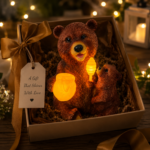 Solar Honey Bear Garden Ornament with LED Lights - Image 5