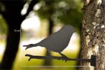 Single Bird Silhouette Tree Decoration Metal Garden Wall Art - Image 4