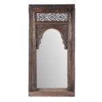 Old Teak Window Mirror From Madyha Pradesh - 19th Century