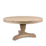 Round Pedestal Dining Table Made From Old Bleached Pine