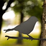 Single Bird Silhouette Tree Decoration Metal Garden Wall Art