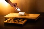 Bamboo Cheese Board & Knife Set Wooden Serving Platter - Image 2