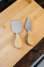 Bamboo Cheese Board & Knife Set Wooden Serving Platter - Image 7
