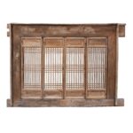 Old Yumu Window Shutter & Frame (Set Of 4) - 19th Century