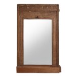 Old Indian Carved Doorway Mirror from Rajasthan - 18thC