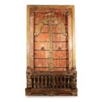 Teak Window with Original Painting from Gujarat - 19thC