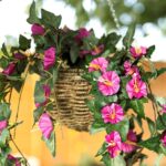 Artificial Pink Floral Hanging Basket with Trailing Flowers