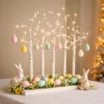 80cm Pre Lit Birch Twig Tree Warm White LED Table Decoration - Image 3