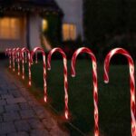 12 Candy Cane Christmas Garden Stake Lights 25cm Battery Powered - Image 3