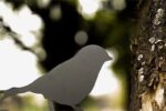 Single Bird Silhouette Tree Decoration Metal Garden Wall Art - Image 3