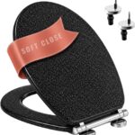 Black Glitter Soft Close MDF Toilet Seat with Quick Release 18 Inch