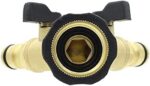 2 Way Brass Garden Hose Splitter Y Valve Connector - Image 6