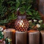Cool Flame Solar Hanging Lantern Bronze Effect Outdoor Light 20cm