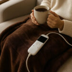 Brown Electric Fleece Throw Blanket 10 Heat Settings 120 x 160cm