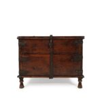 Indian Iron Bound Teak Chest - 19thC