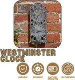 Vintage Outdoor Wall Clock with Thermometer & Barometer 35cm - Image 8