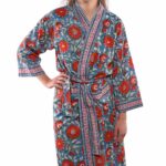 Red Dahlia Bath Robe - Unisex - 100% Cotton