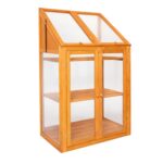 Large 3 Tier Wooden Garden Greenhouse with Polycarbonate Panels - Image 5