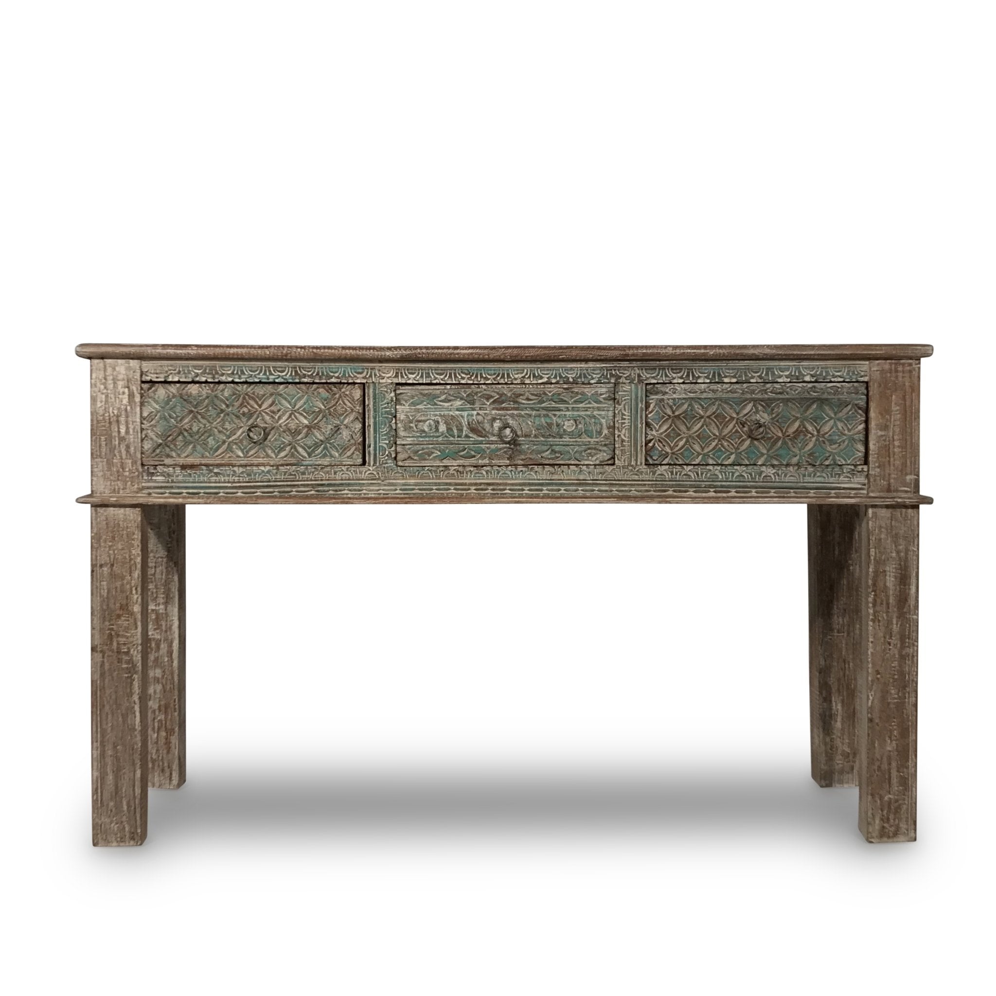console-tables-3-drawer-console-table-made-from-reclaimed-teak-1 3 Drawer Console Table Made From Reclaimed Teak - Image 1