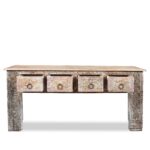 4 Drawer Painted Console Table Made From Reclaimed Teak - Image 4