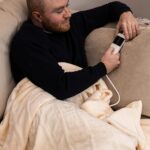 Cream Heated Electric Fleece Throw Blanket 120 x 160cm