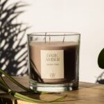 Dark Amber 3 Wick Soy Wax Candle 45 Hour Burn Time