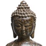 Cast Bronze Sitting Buddha Statue - Bhumisparsha Mudra - Image 2