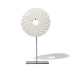 Polished Marble Bi on Iron Stand