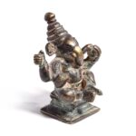 Brass Miniature Votive Statue Of Lord Ganesh - 19thC - Image 2