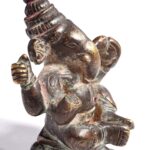 Brass Miniature Votive Statue Of Lord Ganesh - 19thC - Image 3