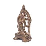 Brass Miniature Votive Statue Of Lord Ganesh - 19thC - Image 3
