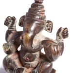Brass Miniature Votive Statue Of Lord Ganesh - 19thC - Image 5