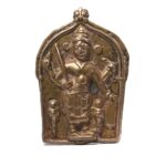 Bronze Votive Panel of Bhairava - Early 19thC